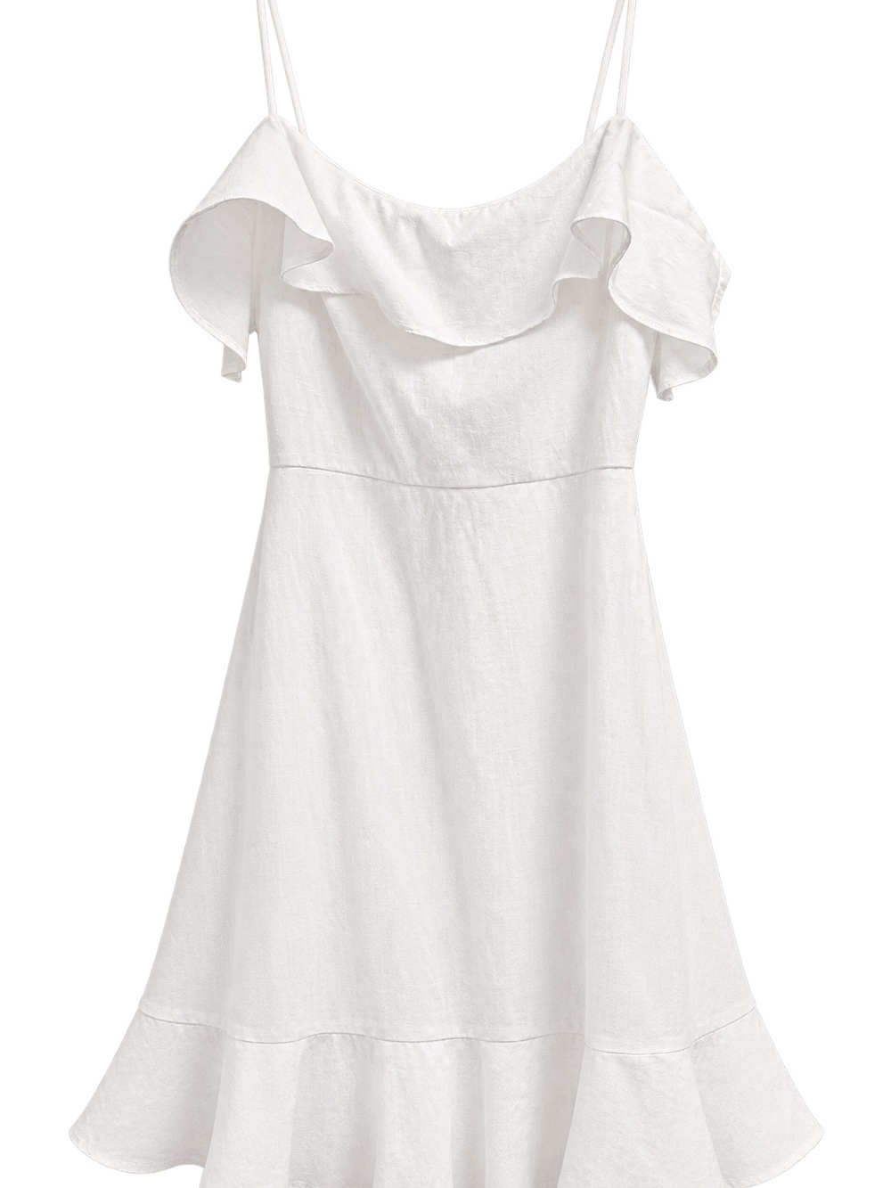 Atlantic Pacific White Ruffle Midi Dress Size S
